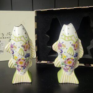 MacKenzie-Childs, Ltd Aurora New York  Freckle Fish Salt and Pepper Set with Box